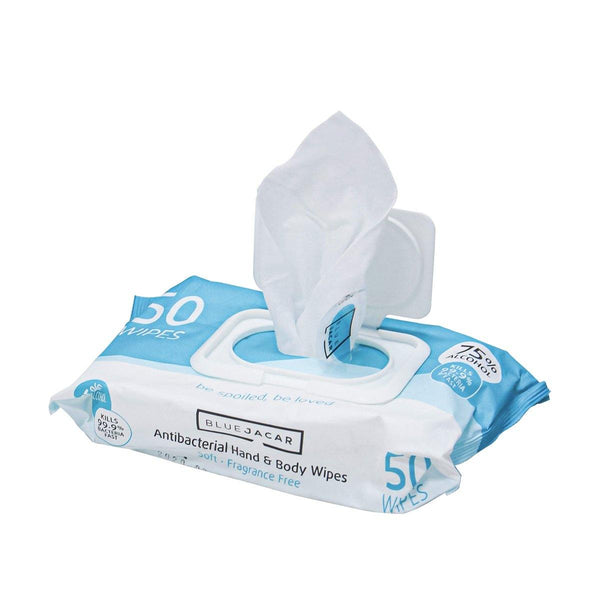 Antibacterial Hand & Body Wipes 50pk - Blue Jacar, Skin Care