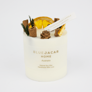 'Midnight in Christmas' Dried Flower Candle - Blue Jacar, Candle