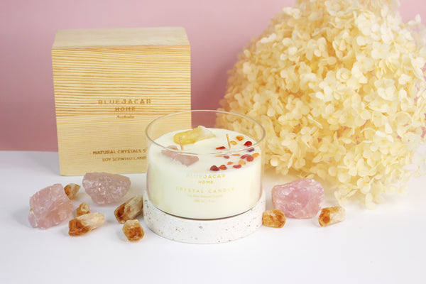 'Dreamy Tuberose' Crystal Healing Candle