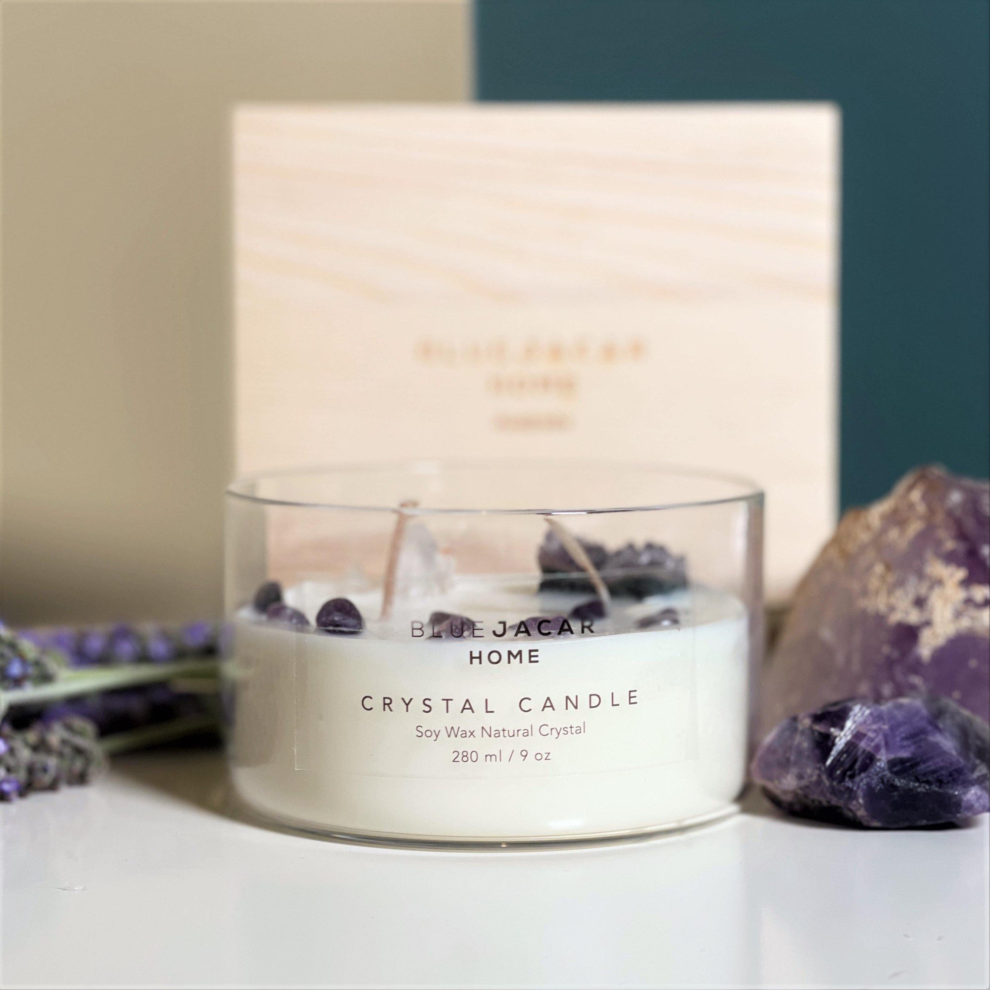 'Poetry of Provence' Crystal Healing Candle - Blue Jacar, Candle