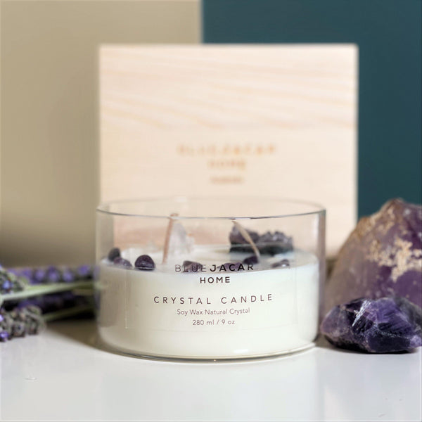 'Poetry of Provence' Crystal Healing Candle - Blue Jacar, Candle