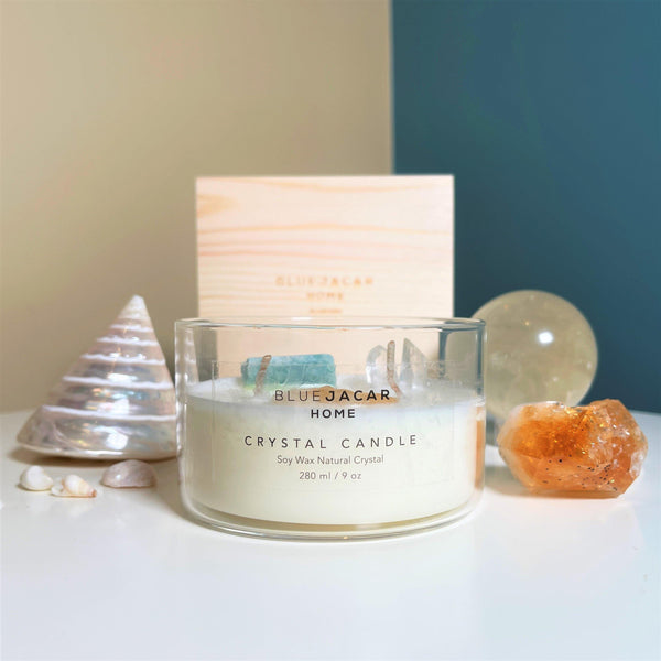 'Summer Sea Breeze' Crystal Healing Candle - Blue Jacar, Candle