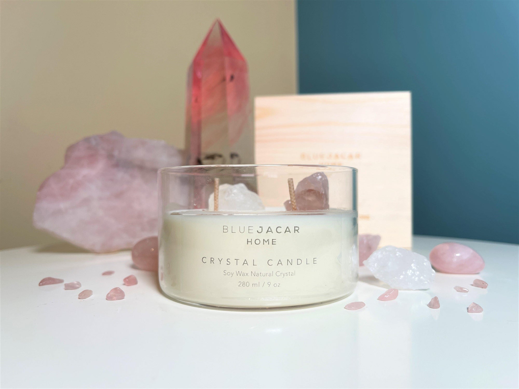 'Love Pomelo' Crystal Healing Candle - Blue Jacar, Candle