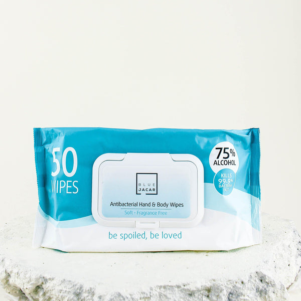 Antibacterial Hand & Body Wipes 50pk - Blue Jacar, Skin Care