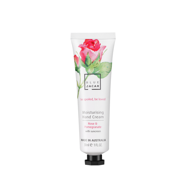 Rose & Pomegranate Hand Cream with Sunscreen - Travel Size - Blue Jacar, Hand Cream