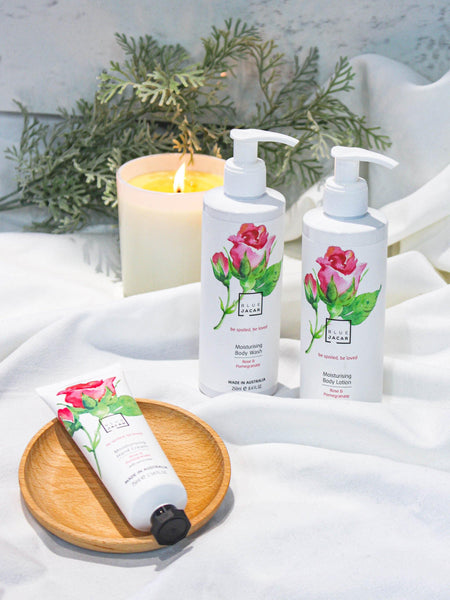 Be Loved Hand & Body Trio Gift Set - Rose & Pomegranate - Blue Jacar, Body Care