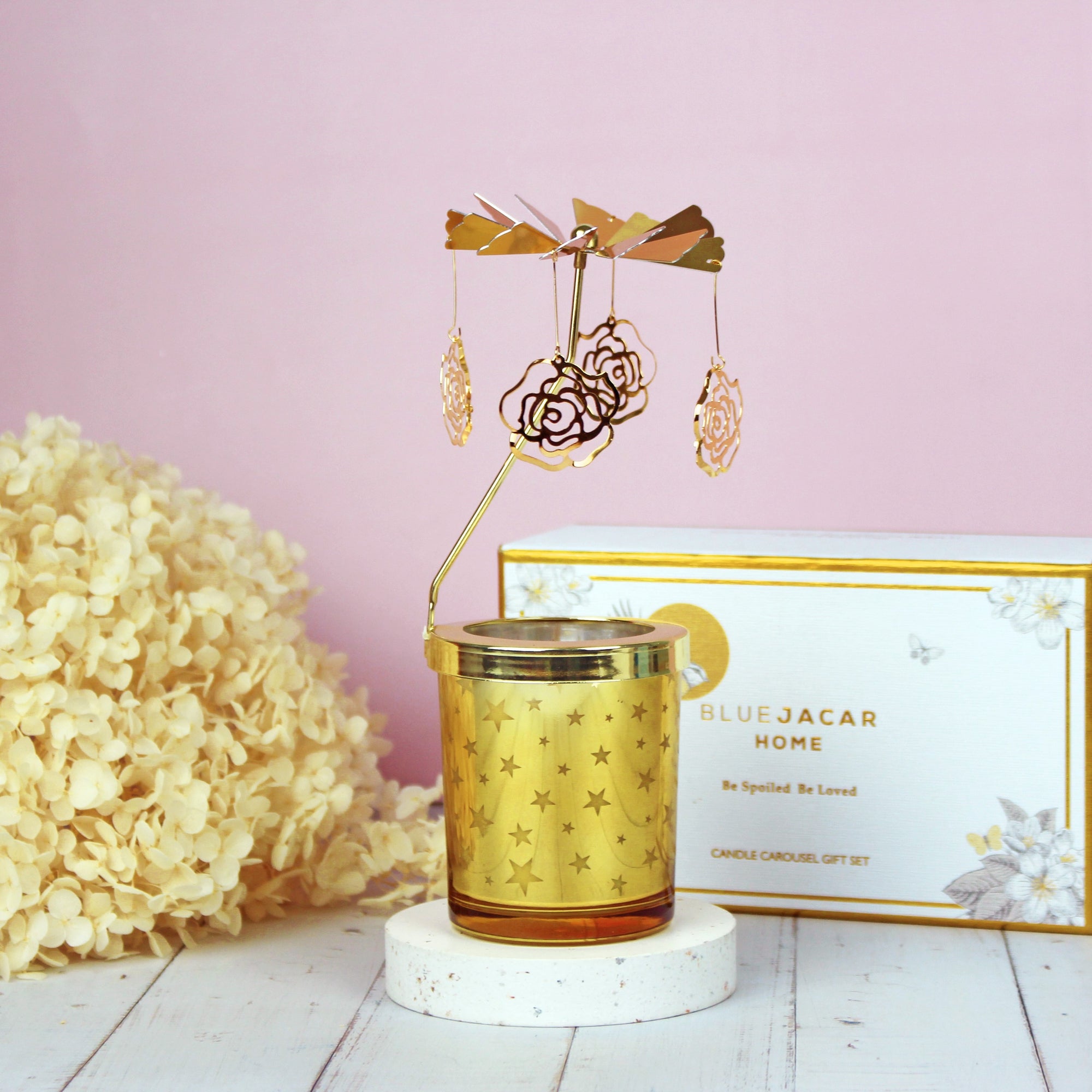 Golden Bloom Candle Carousel Gift Set